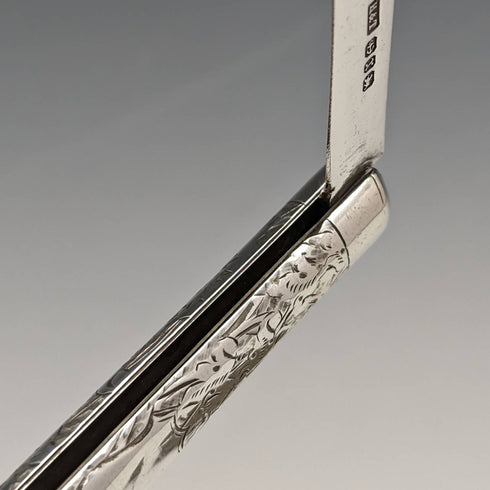 1897年 英国アンティーク 純銀製 折りたたみペンナイフ Hilliard and Thomason ケース付